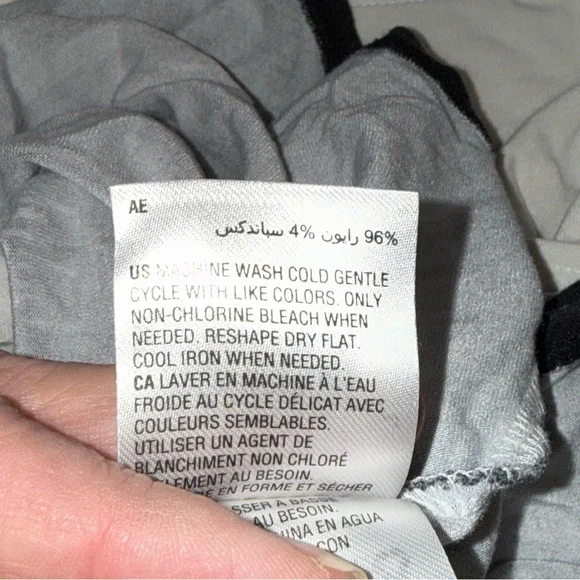 Alfani Black White Ombre Tee L Abstract Brushstroke Short Sleeve - Picture 7 of 8